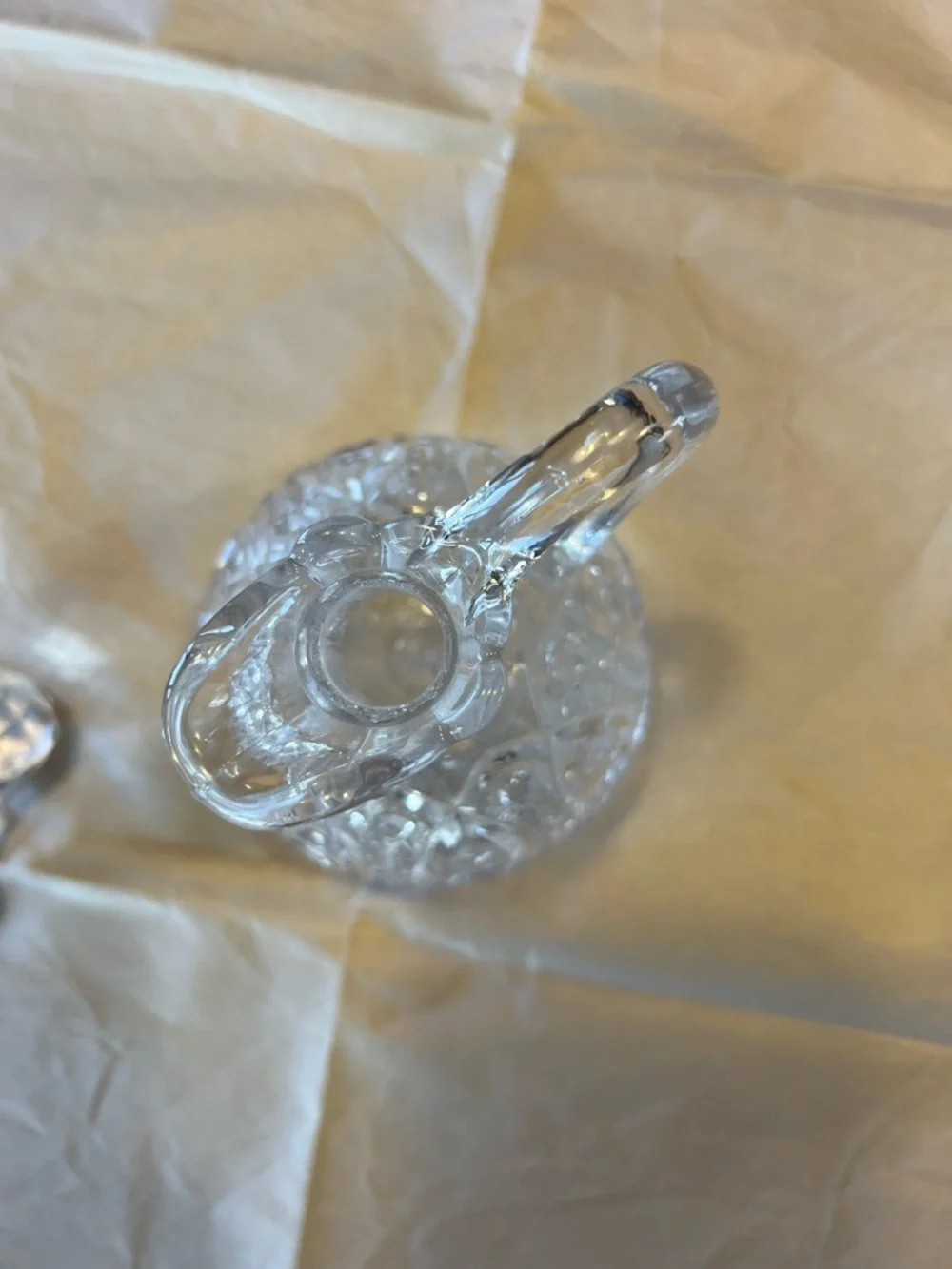 Cut Glass Cruet with Stopper - Clear Glass